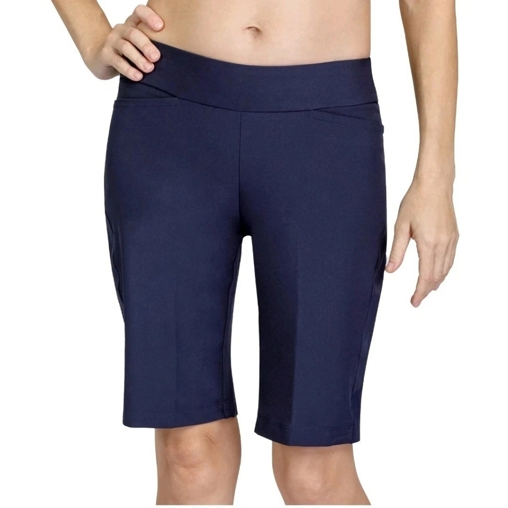 Tail Women's Side Insert 11.5" Golf Shorts Navy Blue Stretch Bermuda Straight 12